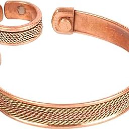 Indian Hand Crafted Healing Copper Bracelet and matching Finger Ring Chakra Jewelry Cuff for Women and Men.-image-32