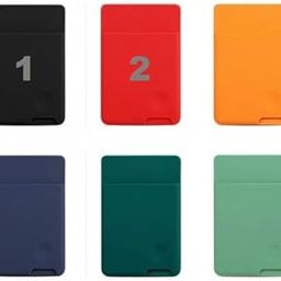 ClickCase Combo Pack of 2 Pcs. Liquid Silicone Metro/Credit Card Holder for Back of Mobile or Case,Adhesive Sleeves Stick on Phone Back Wallet for iPhone 14 Plus (Black & Red)-image-5