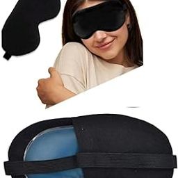 PME Velvet Cooling Gel Relaxing Eye Sleep Mask For Dark Circles, Dry Eyes, Cooling Eyes, Pain Relief, Redness, Eye Patches, Sleeping Cool Pad Suitable For All Family Members Sleeping Mask (BLACK GEL)-picture-46
