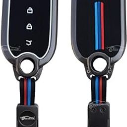 HKR CAR HUB Metal Silicone Key Cover with Key Chain Compatible with MG | Hector | Hector Plus | Astor | Gloster | ZS EV | ZS | Comet EV 3 Button Flip Key Cover Pack of 1 Set (Glow in thye Night)-10