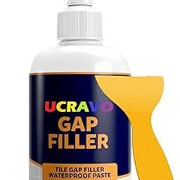 UCRAVO 280 ml Tiles Gap Filler Waterproof, Grout Tiling Tile Reviver Repair, Gap Sealant, Ceramic Tile Repair Kit Fille, White Cement Paste Tube, Gap Filler for Walls and Joints, for Kitchen, Bathroom-16