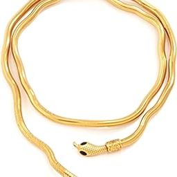 CLEO Gold Plated The Serpent Viper Snake Twist Luxe Bendable Adjustable Multi Use Bend And Wrap Choker Necklace Bracelet Armlet Anklet Belt for Women And Girls-15