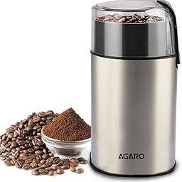 AGARO Grand Electric Coffee Grinder, Stainless Steel Blades, Grinds up to 60 Grams Dry Coffee Beans, Portable, Silver-image-3