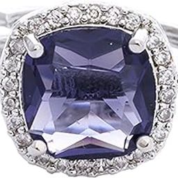 Brass American Diamond Studded Rhodium Plated Cocktail Finger Ring With Elegant Shaped Coloured Hydro CZ Stones For Women and Girls.-image-29