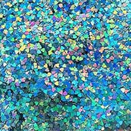 Mahir Glitter Supreme Quality Nail Art & Design Glitter" Especially for Nail Art" 10 Gm Pack (Holographics Blue-Green Heart Shape 3 mm)-image-36