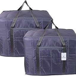 Kuber Industries Parachute 2 Pieces Jumbo Underbed Moisture Proof Storage Bag with Zipper Closure and Handle (Grey) -CTKTC6897, Standard-image-59