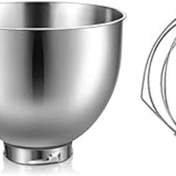 SHIPLORD® Stainless Steel Mixer Bowl Eggbeater Attachment - Effortless Mixing for 4.5-5 Quart Tilt-Head Stand Mixers-image-6