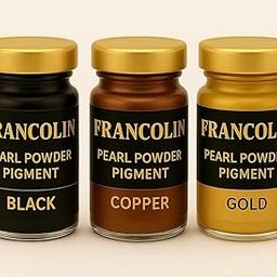 Francolin | Black, Copper & Gold | Mica/Pearl Powder Pigment | Non Toxic | Vibrant Metallic Glowing | for Soap, Epoxy Resin, Painting, Nail Art & Craft, Cosmetic, Slime | 20g*3-picture-17