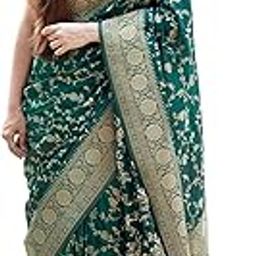 Women's Banarasi Silk Saree With Zari Work & Unstitched Blouse Piece-image-90