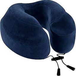 Premium Memory Foam Neck Pillow for Airplanes 360-Degree Neck Support Pillow for Travel with Washable Cover(Navy Blue)-picture-46