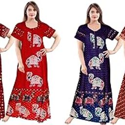 Floral Cotton Nighty | Cotton Nighty for Women | Premium Flower Printed Nightgown | Comfortable Maxi Dress | Fancy Sleepwear/Nightwear-image-65