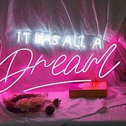 NUOSHANZS It Was All A Dream Neon Sign for Bedroom, LED Wall Decor Light with Dimmer, Handmade-image-23