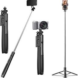 Mobile Stand 62 inch - Selfie Stick Accessories with Tripod for Video Shoot Recording 1/4 Screw, Phone Remote Holder 360 Degree Rotation, Photo Bluetooth Camera Movable vlogging Sticks-16