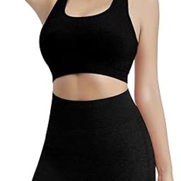 Women's Sports Wear Seamless 2pcs Set Scrunch Butt Yoga Shorts & Sports Bra Workout Set, High Waist Butt Lifting Gym Activewear-image-49