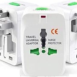 (Pack of 1) Universal Travel Adapter with Surge Protection, International All in One Worldwide Travel Adapter and Wall Charger with Multi Type Power Outlet,100-250 Voltage. (1)-15