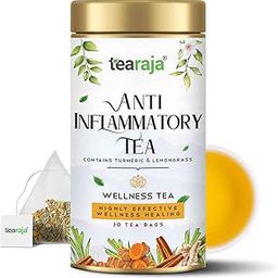 Tearaja Anti Inflammatory Tea, 30 Tea Bags | Herbal Tea | Reduce Inflammation | Reduce Aches & Pain | Ingredients: Turmeric, Licorice, Ginger, Lemongrass | Caffeine Free | Freshly Packed |-22