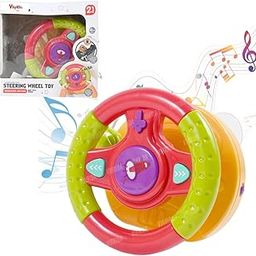VikriDA 2-in-1 Baby Stroller Toy - Interactive Dashboard Steering Wheel Pretend Play Driving Toy, Car Seat Toys with Light and Music - Travel Baby Toys-image-72