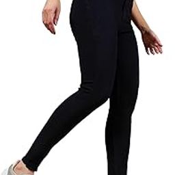 Women's Black Skinny Fringed Detailing High Rise Clean Look Solid Cropped Stretchable Denim Jeans-image-2