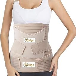 KETIPO 3 in 1 Maternity Belly Bands & Supports Postpartum Support Recovery Belt Belly Bands & Supports Post Pregnancy Abdominal Belt Post Cesarean Belly Binder (Polyester & spandex Beige)-0