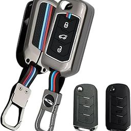 TechSrmaji Metal Key Cover Compatible with Mahindra Scorpio N | 3XO | Thar Roxx 3| XUV 300 | 700 | Bolero | TUV 300 3 Button Flip Metal Silicone Key Cover Mahindra Car-image-42