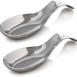 Parage 2 Pieces Stainless Steel Spoon Rest for Home & Kitchen, Platform and Dining Table, Holding Messy Spoon While Cooking (Set of 2, 21.5 cm Long)-0