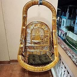 Cane Crafts Hanging Swing Chair for Adults & Kids, Swing for Balcony, Outdoor Swing Chair, Hammock Swing for Home, Patio, Garden, Indoor | Balcony Hanging Chair | Jhula for Home. (Rajderbar Jhula)-image-85