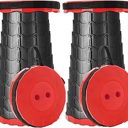 Doseno Upgraded Foldable Stool Thickened Set of 2, Portable Collapsible Stool Retractable Stool for Fishing, Hiking Tours, BBQ, Parties, Outdoor Activities (Red)-image-42
