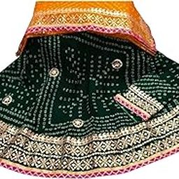 Jaipuri Bandhej Lehenga Choli Set for Women & Girls with Dupatta | Ethnic Rajasthani Ghaghra Choli | Navratri, Festival | Semi Stiched Lehnga Choli | Kota Doria Lehnga Choli Set-image-69