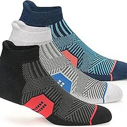 Value Pack of 3 Ankle Socks for Men Women - Athletic Low Cut Moisture Wicking Cotton Cushioned for Gym & Running Sports - Multicolored-25