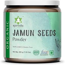 Ayurvedix Jamun Seeds Powder | 100% Pure & Natural | Supports Healthy Digestion & Blood Sugar Levels | Promotes Heart Health, Immune System, Detoxification & Blood Purification | 200G Each Pack of 1-image-98