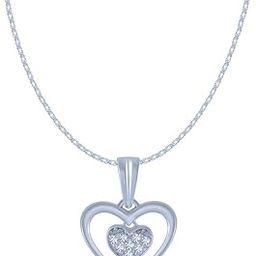 18k (750) White Gold and Diamond Pendant for Women-image-79