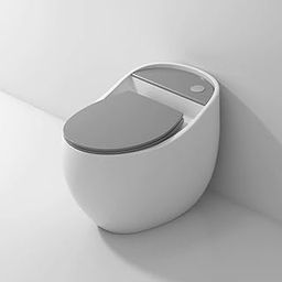 InArt Ceramic Rimless One Piece Western Toilet/Commode - S Trap Outlet, White & Grey Matt Finish, Silent Soft Close Seat, Powerful Dual Flush, Modern Floor Mounted Toilet for Home Bathroom-image-39