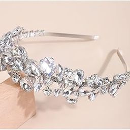 Rhinestones Hair Tiara for Women and Girls Wedding Bridal Crown Princess Hair Dress for Party Bridal Shower Hair Jewelry-picture-19