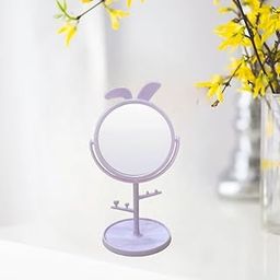 Makeup Mirror Rabbit Ear Mirror, Cosmetic Mirror, Practical Cosmetic Mirror for Girls Vanity Mirror (Purple - Rabbit Ear)-image-74