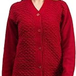Women’s Winter Woolen Cardigan | Full Sleeve Textured Buttoned Sweater for Women | Soft Acrylic Wool V-Neck Warm Knitted Outerwear for Office & Casual Wear-image-96