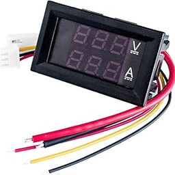 10PCS Mini Digital Voltmeter Ammeter DC 100V 10A Panel Amp Volt Current Meter Tester 0.28" Blue Red Dual LED Display-4