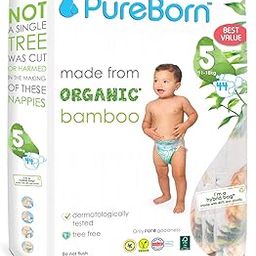 PureBorn Organic Natural Bamboo Baby Disposable Diapers-Size 5 By Fratelli|From 11 To 18 Kg|44 Pcs|Assorted Print|Premium Super Soft| Maximum Leakage Protection|Eco Friendly Nappies|New Born Essentials S5-44s-image-72