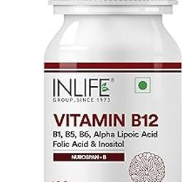 INLIFE Vitamin B12 With Alpha Lipoic Acid, Folic Acid, Inositol, B1, B5 & B6 Supplements Tablet, Supports Nerve Health, Immunity for Men & Women - 120 Tablets (Vit B12, Pack of 1)-3
