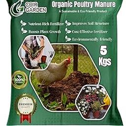 COIR GARDEN - POULTRY MANURE FOR HOME GARDENING - ORGANIC FERTILIZER - NATURAL SOIL FERTILIZER FOR FLOWERING PLANTS - 5 KG-image-83