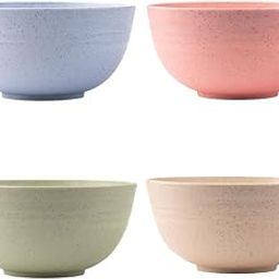 Irida Naturals Wheat Straw 6" Serving Bowl Set | (Multicolour) Eco-Friendly, Lightweight & Unbreakable Microwave Safe Bowl Set | Bamboo Fiber Snacks Serving Bowls for Kids & Adults, 800 ml, Pack 4-picture-14