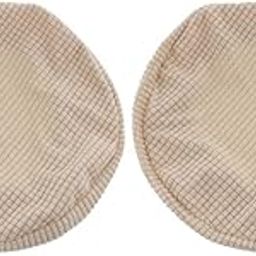 VELURA 2pcs Stretchy Round Bar Stool Cover Chair Seat Cushion Fits 30-38cm Beige|2 Pieces Stool Covers| Slipcovers| Furniture-image-33