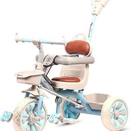 Babycrush R1 Leather Cusion Grey Star Tricycle for Kids 2-5 Years - Blue-image-66