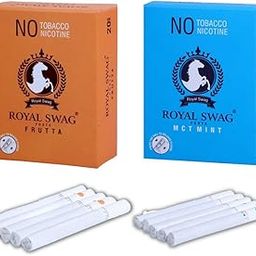 ROYAL SWAG Ayurvedic Herbal Cigarette Mint, Frutta Flavoured (40 Sticks) 100% NO Nicotine & NO Tobacco - (Smoking Cessation) Non Addictive | Pack Of 40-image-99
