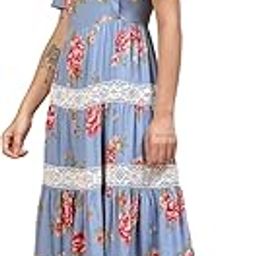 Maternity Feeding Dress for Women with Zip | 100% Rayon Pre & Post Pregnancy Floral Printed Dress for Woman | Nursing Dresses for Easy Breastfeeding for Mothers with Pockets-41