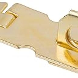 Polished Brass Finished Steel Hasp Set - 1 1/2" x 3/4" - Antique Modern Furniture Drawers Cabinet Doors Chest Box Lids Padlock | H40-C753-1-19