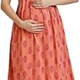 Maternity Gown for Women | Knitted Polyester Zipless Feeding Dress with Easy Nursing Access & Convenient Pockets for Pre & Post Pregnancy-image-51