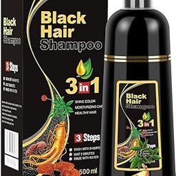 AFFLANO Black Hair Dye Shampoo for Gray Hair - 3 in 1 Herbal Ingredients Instant Color Coverage for Women & Men - 500ml (Black)-34