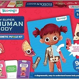 Bloomingo My Super Human Body: 5 Interactive Layers with 90 Magnetic Puzzle Pieces to Learn About The Human Skeleton Muscles & Organs | STEM Educational Science Toy Best Birthday Gift for Kids Age 5+-image-72