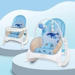 INFANTSO Baby Rocker & Bouncer for 0 to 2 Years (Blue), Chair for Newborn with, Calming Vibrations, Music & Toys, 3 Position Adjustable Backrest with Feeding Tray-picture-10
