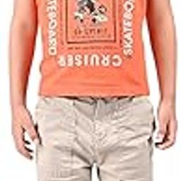 Boy's Cotton Orange Digital Box Print Half Sleeve Round Neck T-Shirt-image-21
